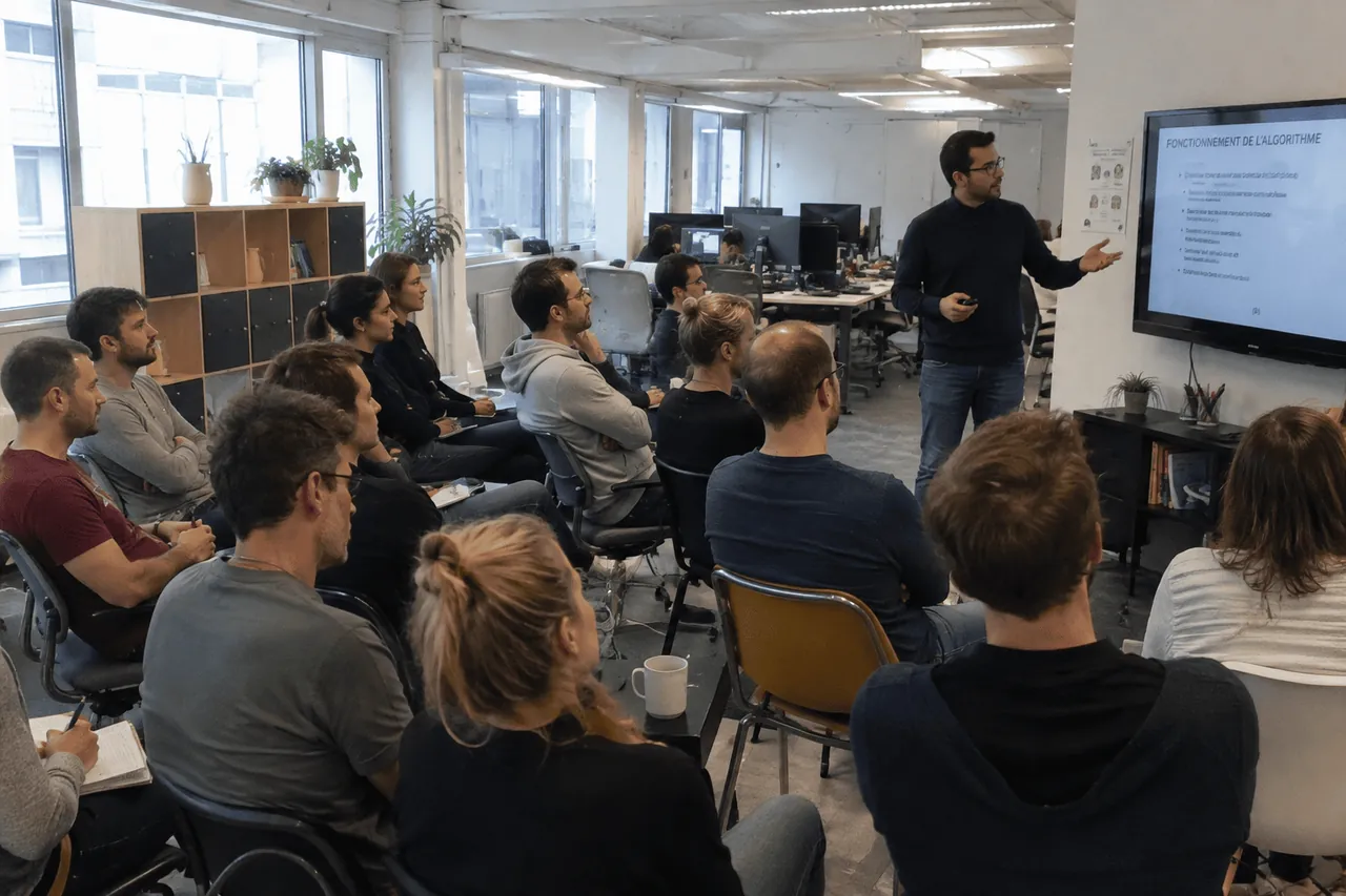 formation suivie par un groupe de personnes pour gagner en compétences sur la gestion du temps de travail
